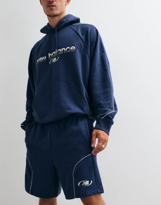 New Balance - Trackside - Pantaloncini da 7" in spugna blu navy, 4 di 5