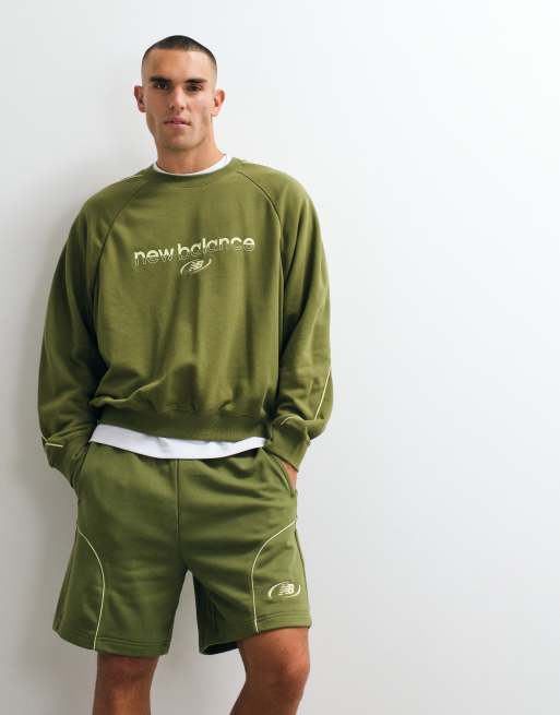 New Balance - Trackside - Short 7 pouces en tissu éponge - Vert sport, 3 de 5