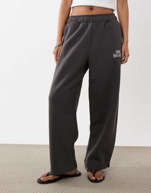New Balance - Trackside - Sorte fleece-joggingbukser med barrel-ben, 2 af 5