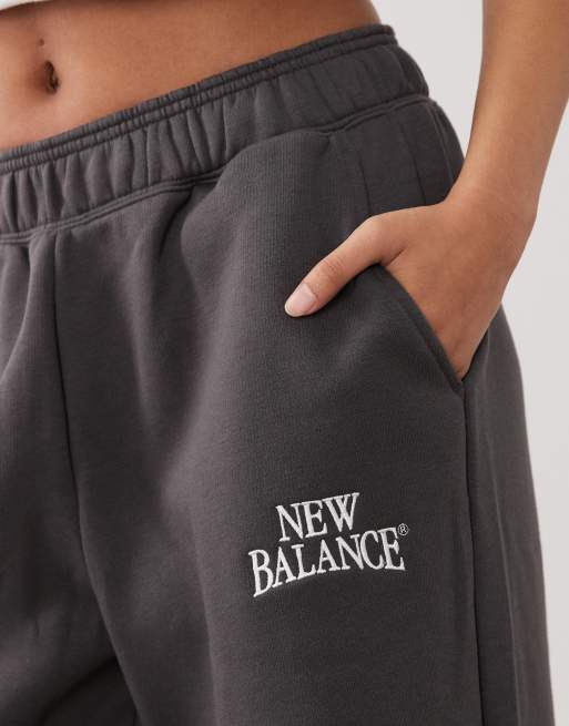 New Balance - Trackside - Sorte fleece-joggingbukser med barrel-ben, 4 af 5