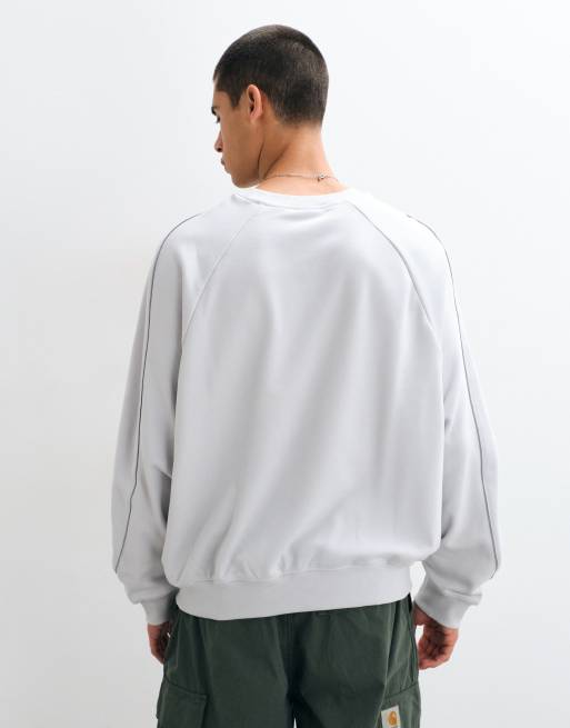 New Balance Trackside sudadera de felpa francesa con cuello redondo en gris, 5 de 5