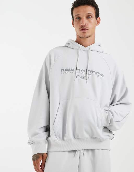 New Balance - Trackside - Sweat à capuche en tissu éponge - Gris, 4 de 5