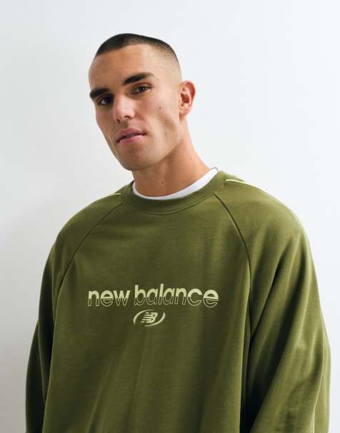 New Balance - Trackside - Sweat ras de cou en tissu éponge - Vert sport - view 1