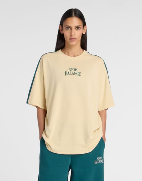 New Balance - Trackside - T-shirt oversize color sesamo tostato - view 1