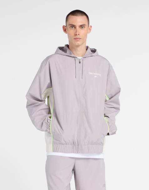 New Balance Trackside woven jacket in truffle salt - view 1