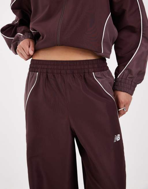 New Balance trackside woven track pant in brown, 4 of 5
