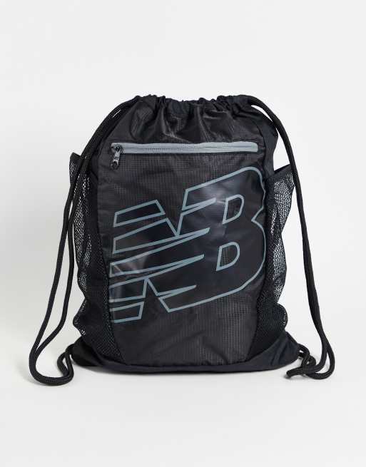 New Balance - Training - Tas met logo en trekkoord in zwart