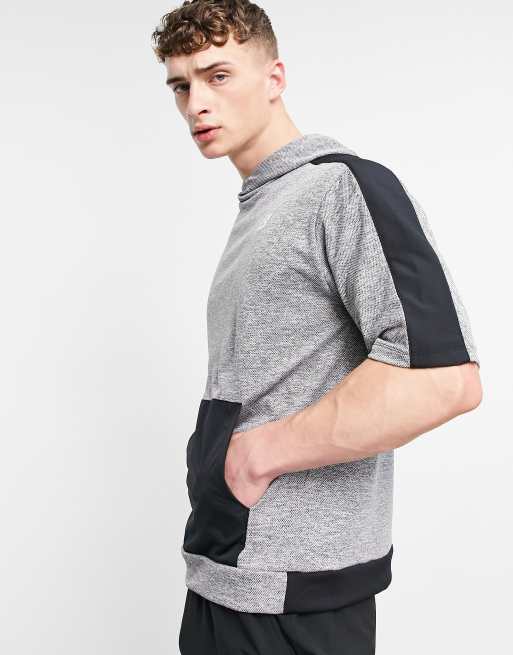 New Balance - Training - Tenacity - Lichtgewicht gebreide hoodie met korte mouwen in grijs
