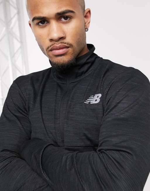 New Balance – Training Tenacity – Mid Layer – Oberteil mit kurzem Reißverschluss in Schwarz
