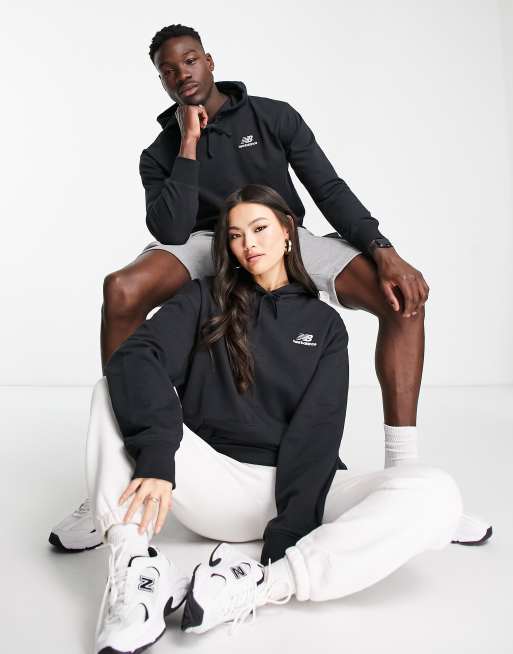 New Balance - Uniseks hoodie met klein logo in zwart
