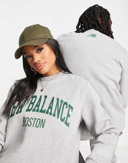 New Balance - Uniseks sweatshirt in collegestijl in grijs, 3 van 4