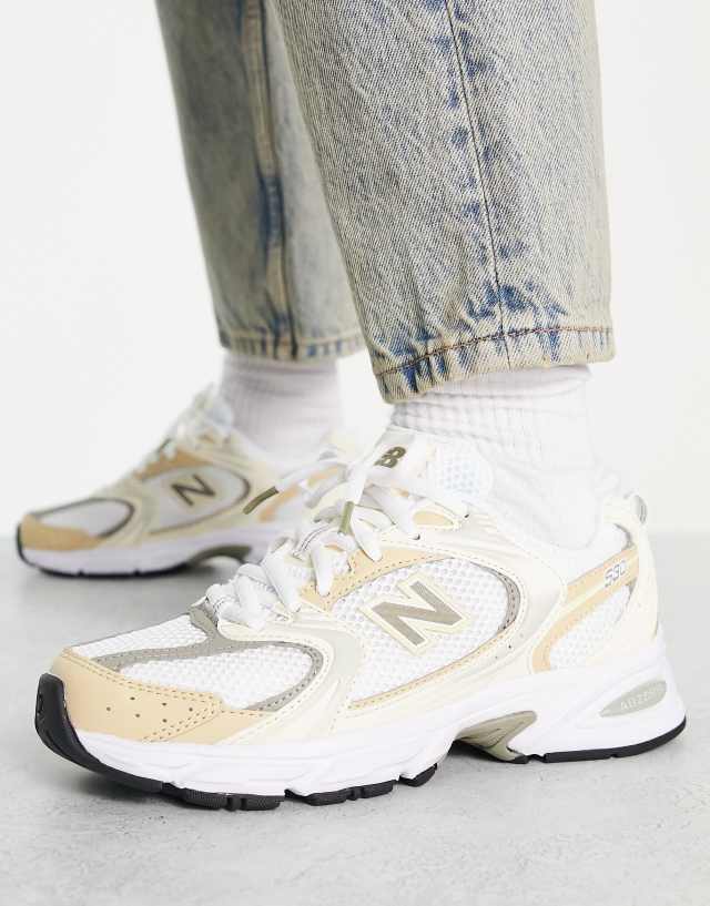 New Balance unisex 530 sneakers in beige and silver - exclusive to ASOS