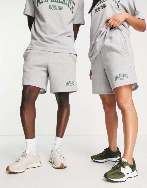 New Balance - Unisex college-shorts i grå