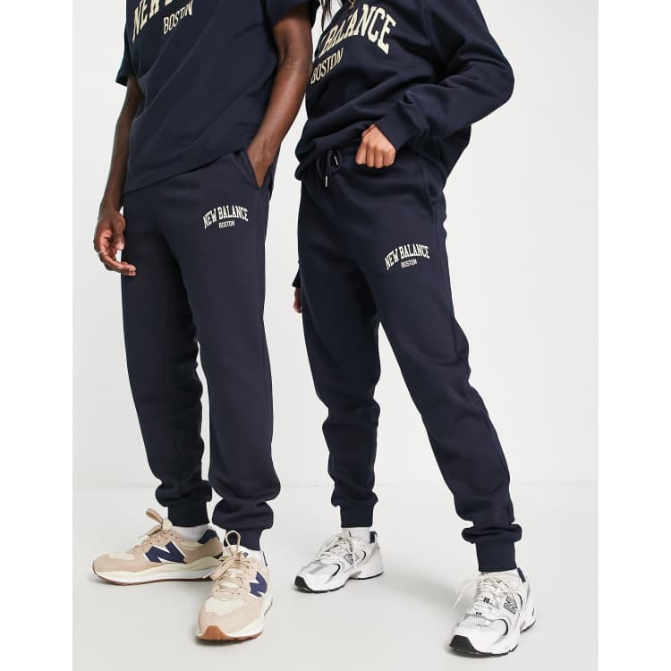 New Balance unisex collegiate sweatpants in navy