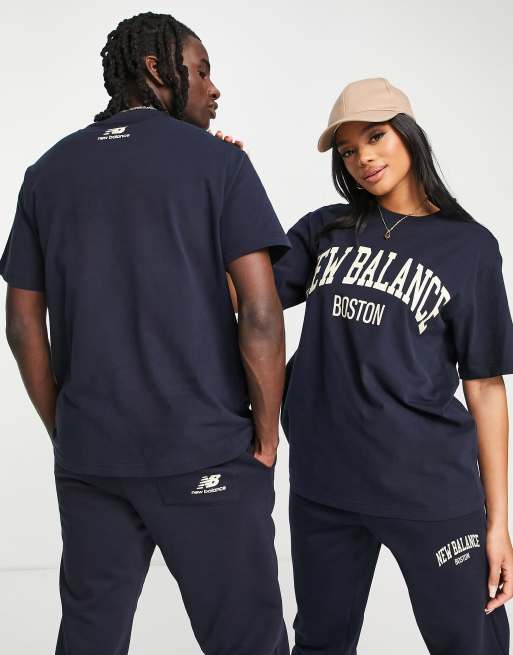 New Balance unisex collegiate t-shirt in navy, 2 of 4