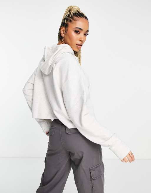 New Balance Unisex hoodie met cropped pasvorm in grijs