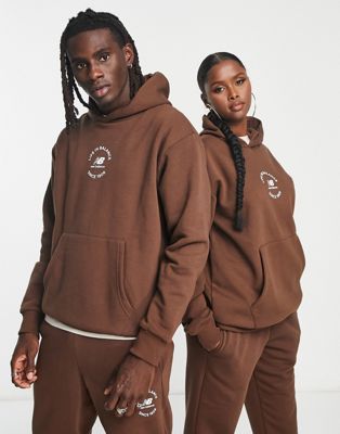 New balance unisex life in balance hoodie in brown - ASOS Price Checker