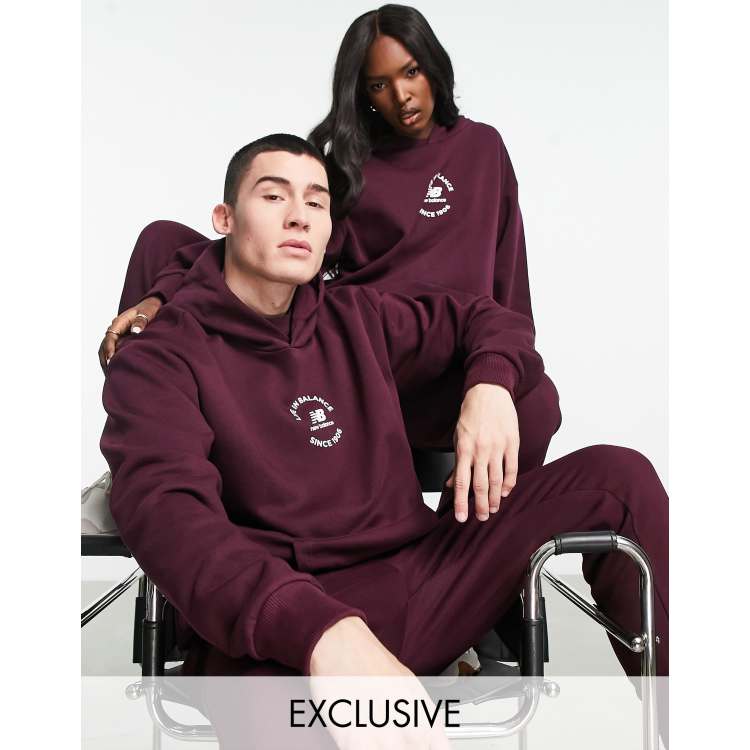 New balance hoodie on sale burgundy