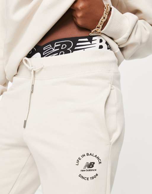 New Balance life in balance sweatpants in white - Exclusive to ASOS