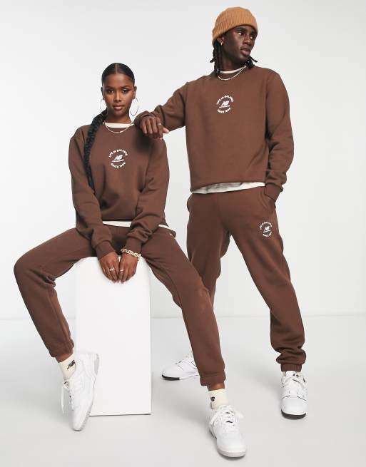 New balance unisex life in balance sweatshirt in brown