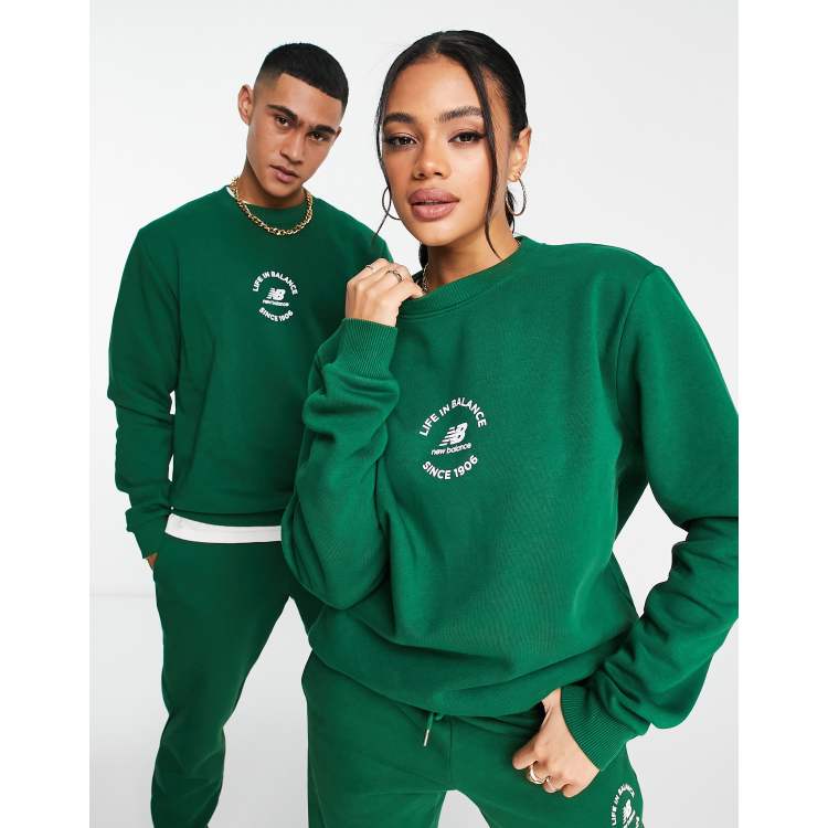 New balance unisex life in balance sweatshirt in green ASOS