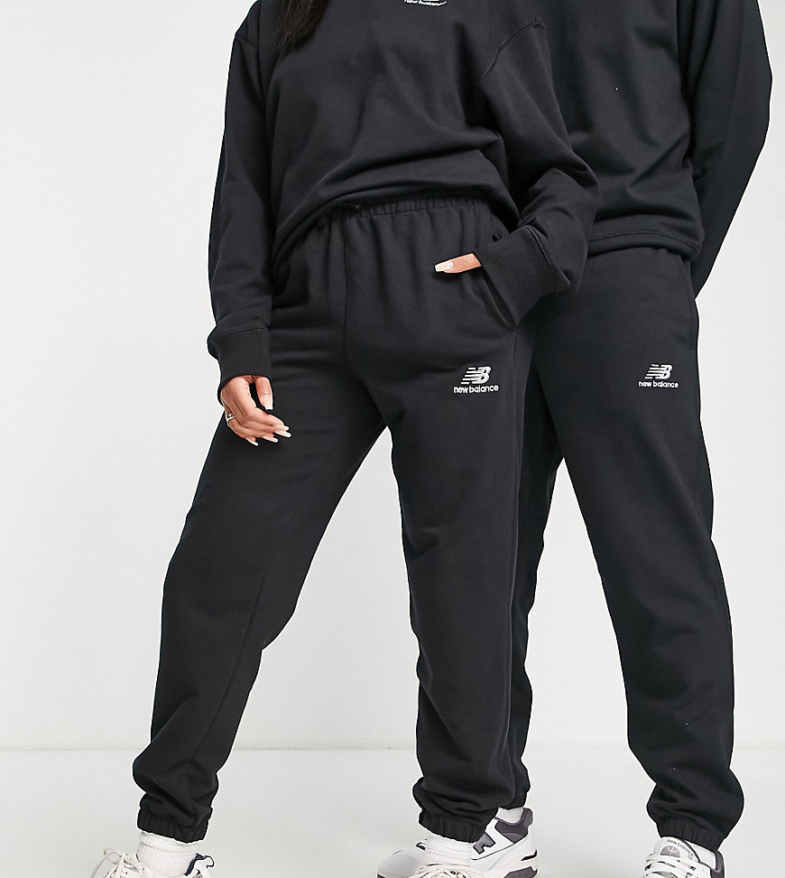 New Balance Unisex logo joggers in black