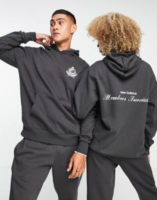 New Balance Unisex members club hoodie in black - ASOS Price Checker