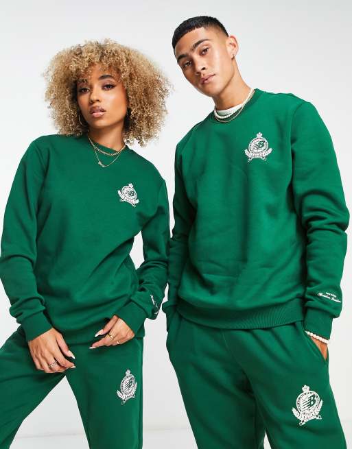 New Balance Unisex members club sweatshirt in green ASOS