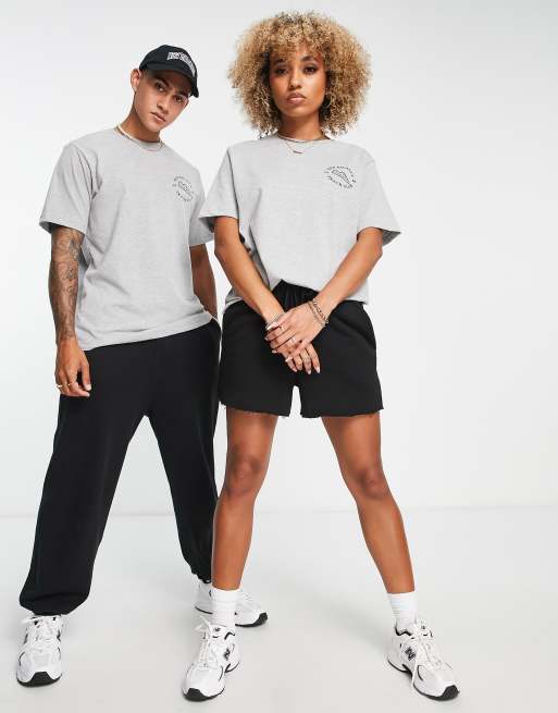 New Balance Unisex runners club t-shirt in grey - Exclusive to ASOS