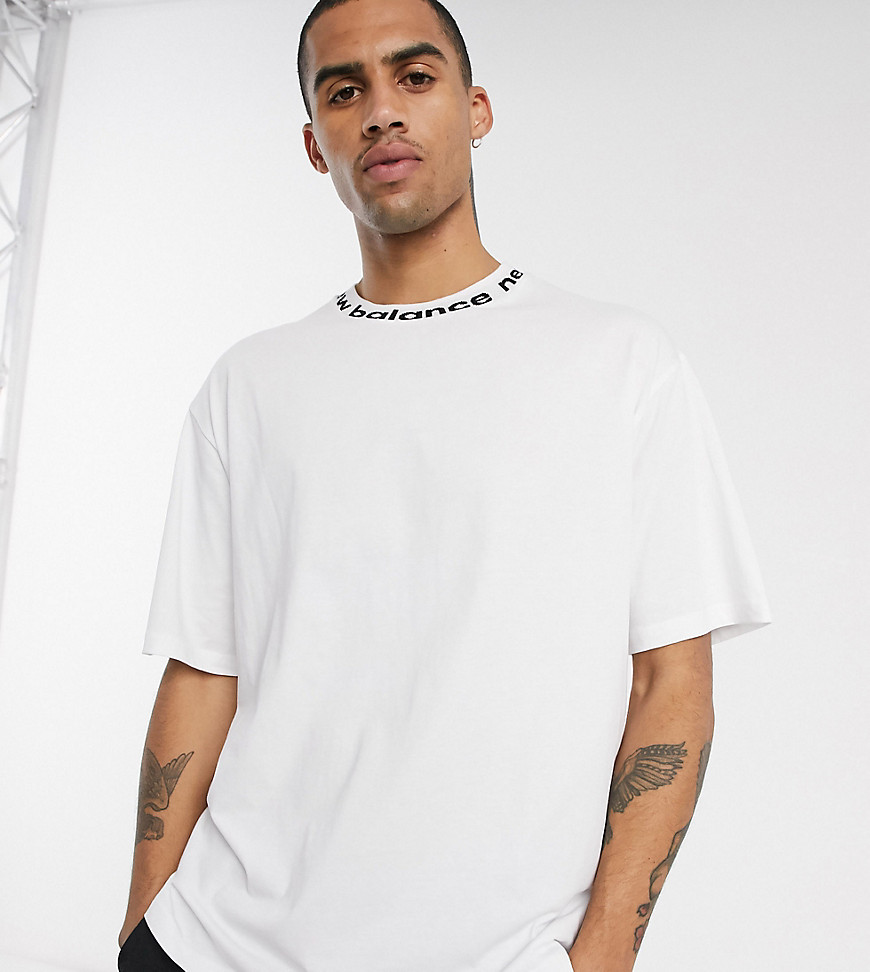 New Balance Utility Pack t-shirt with logo neckline in white exclusive to ASOS