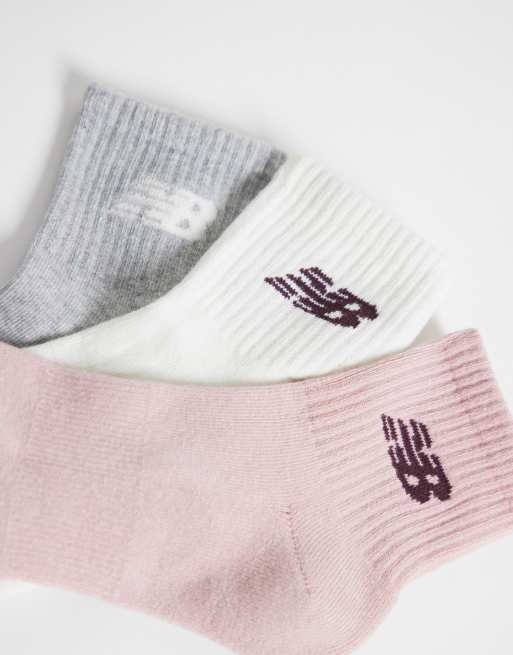 New Balance vardagsankelstrumpor 6-pack i rosa, grå och benvit, 3 av 3