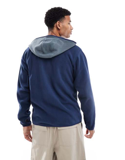 New Balance - Veste à capuche en polaire imitation peau de mouton - Bleu, 4 de 4