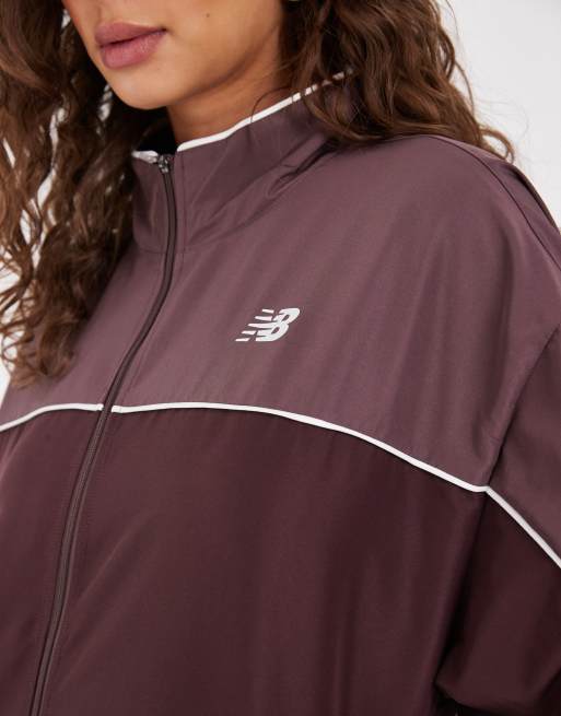 New Balance - Veste de survêtement tissée - Marron, 3 de 4