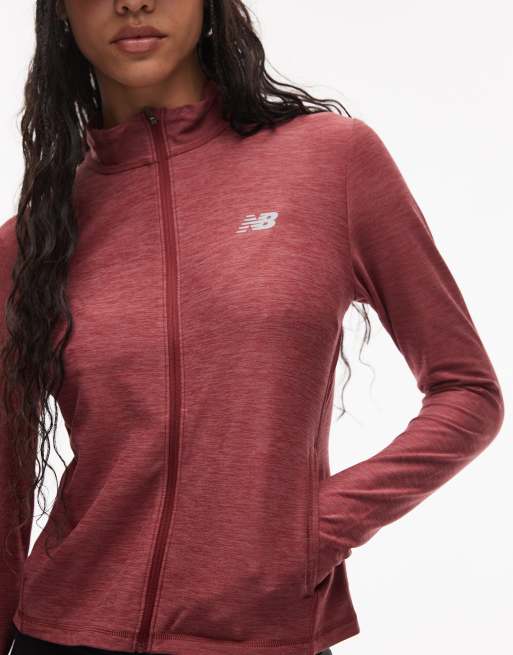 New Balance - Veste teinte par section à fermeture éclair - Bordeaux délavé, 2 de 4