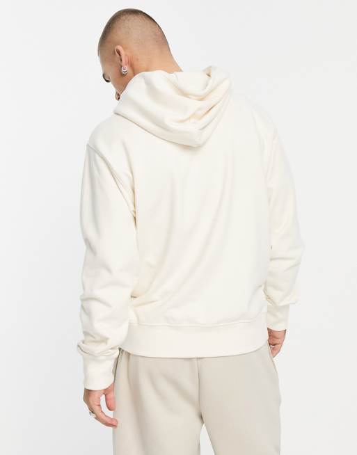 New Balance washed hoodie with logo in off white