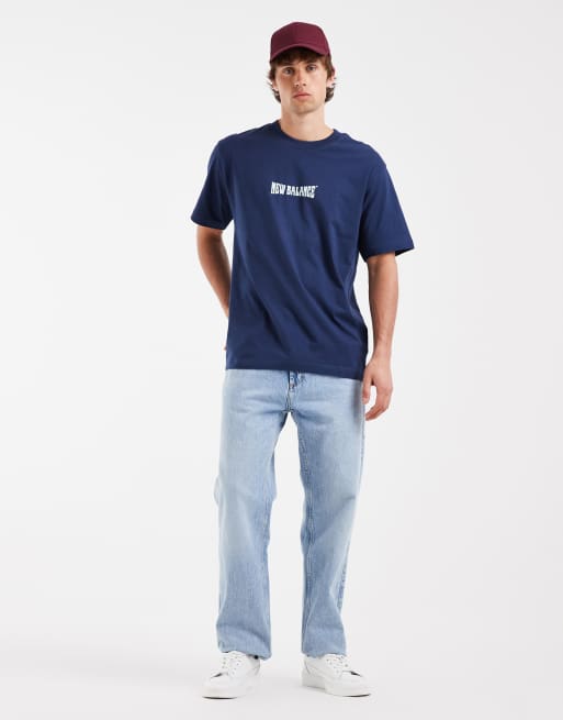 New Balance - Wavey - Camiseta azul marino y blanca, 2 de 5