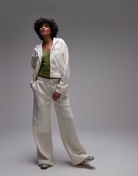 New Balance wide leg trackies set in beige - view 1