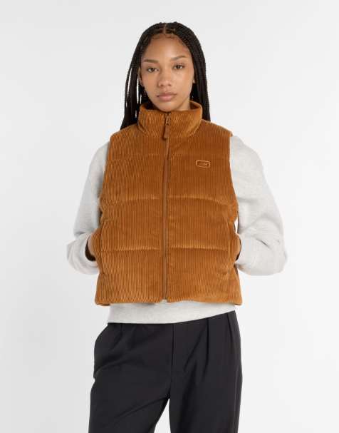 New Balance Wide wale corduroy vest in brown