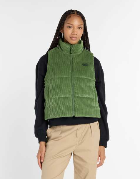 New Balance Wide wale corduroy vest in green