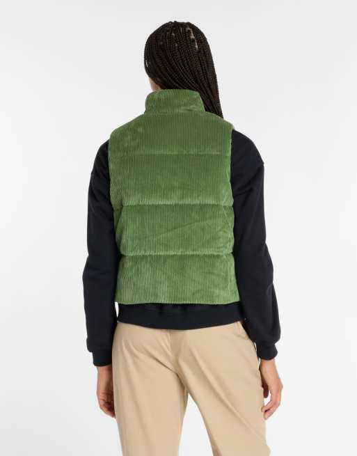 New Balance Wide wale corduroy vest in green, 3 of 4