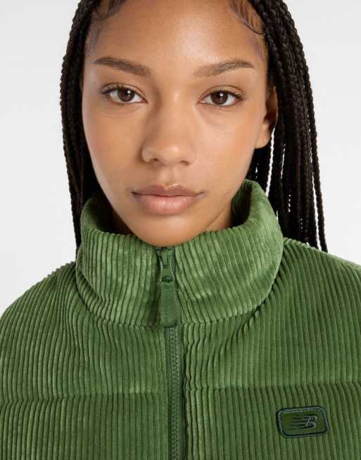 New Balance Wide wale corduroy vest in green, 4 of 4