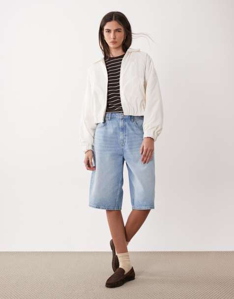 New Balance Woven bomber jacket in white