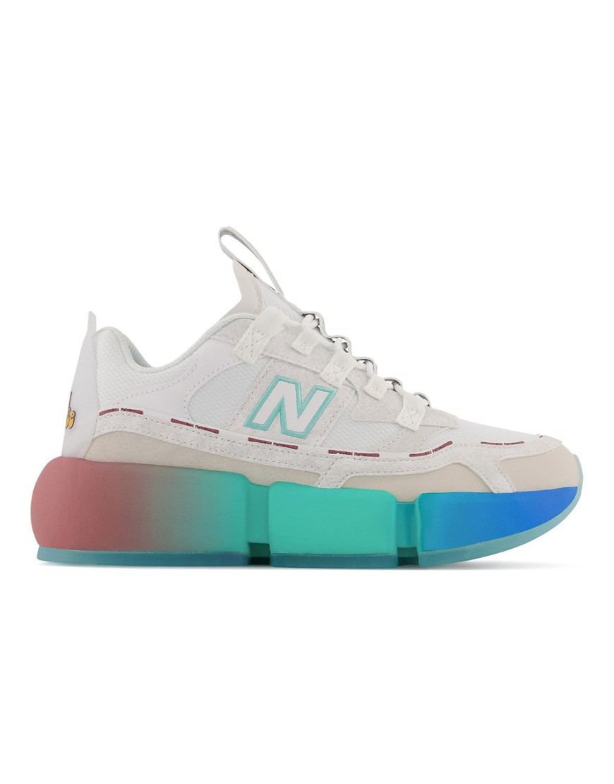 New Balance x Jaden Smith Vision Racer sneakers in white pink and blue
