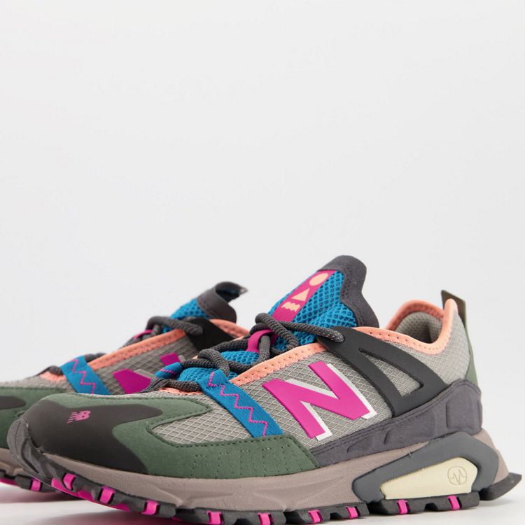 new balance Women's x-racer sneakers in gray and pink