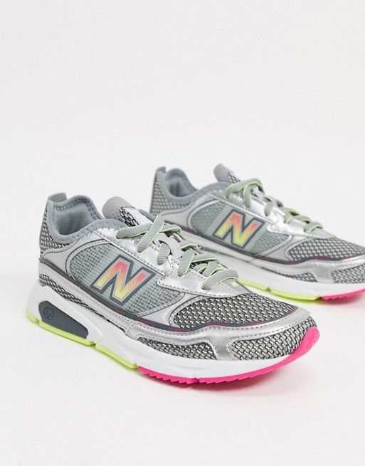 New Balance X-Racer trainers in silver