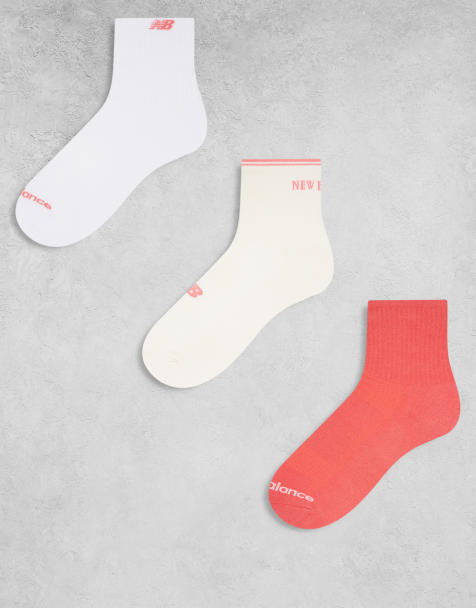 New Balance – Zestaw 3 par skarpetek do kostki, do biegania, w kolorze czerwonym i białym - view 1