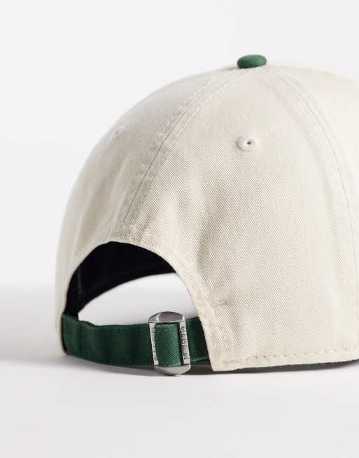 New Era – 19Twenty – Kappe in Cremeweiß mit gestickter Grafik und farblich abgesetztem Schirm in Grün, 3 von 3