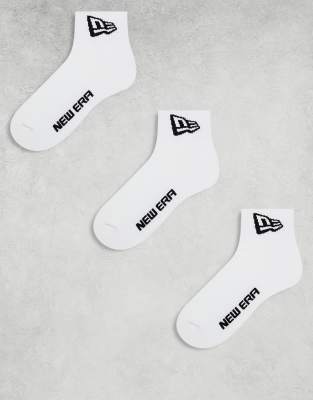 New Era - 3er-Pack Knöchelsocken in Weiß