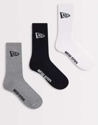 New Era - 3er-Pack mehrfarbige Socken mit Flaggen-Logo-Bunt