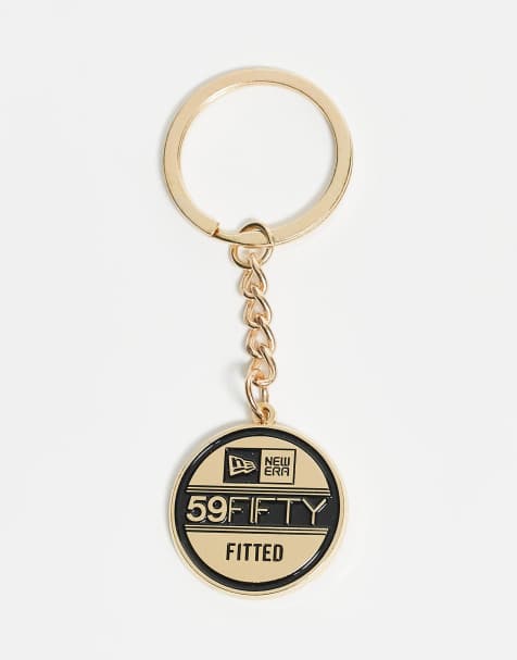 New Era 59fifty sticker metal keyring in gold - view 1